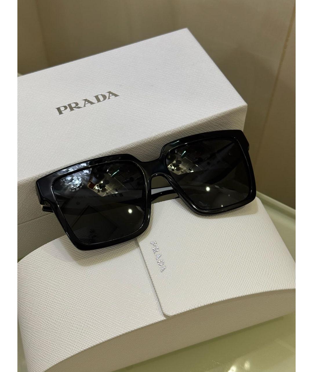 PRADA Черные пластиковые солнцезащитные очки, фото 7