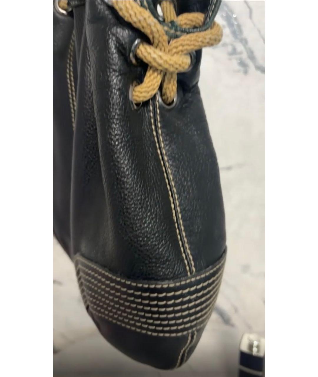 BOTTEGA VENETA Черная кожаная сумка через плечо, фото 2
