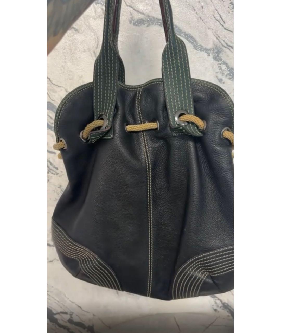 BOTTEGA VENETA Черная кожаная сумка через плечо, фото 3
