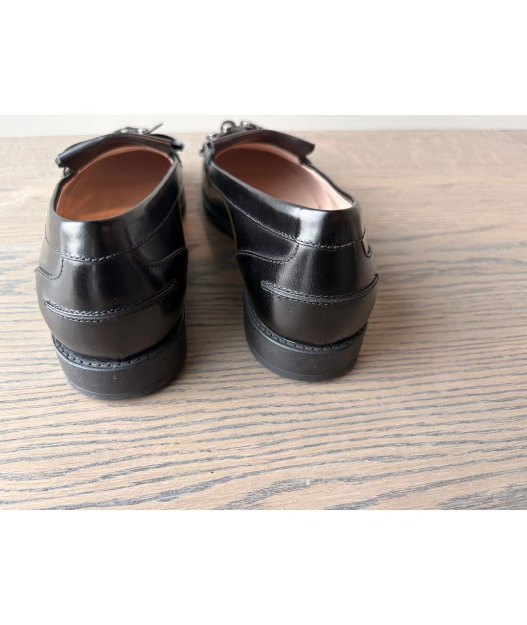 TOD'S Черные кожаные лоферы, фото 4