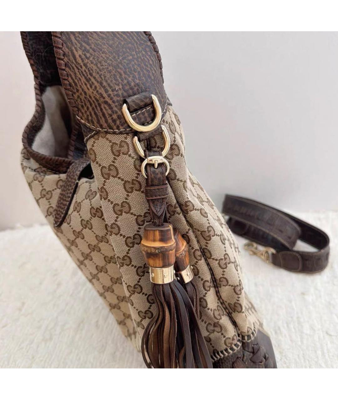 GUCCI Коричневая кожаная сумка тоут, фото 2
