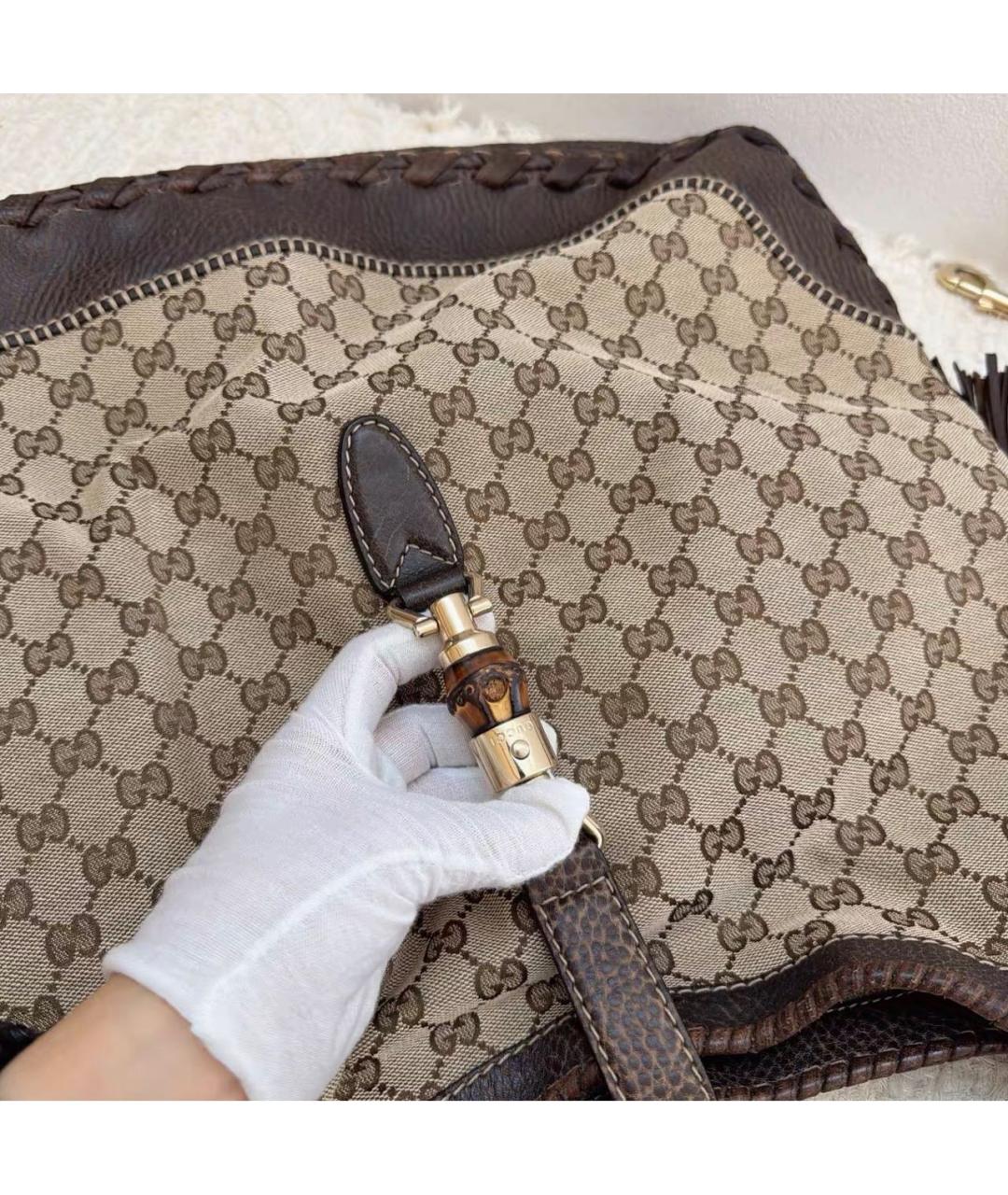 GUCCI Коричневая кожаная сумка тоут, фото 4