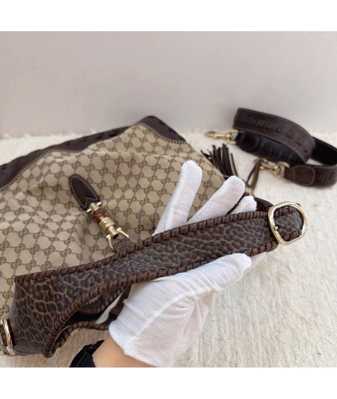 GUCCI Коричневая кожаная сумка тоут, фото 3