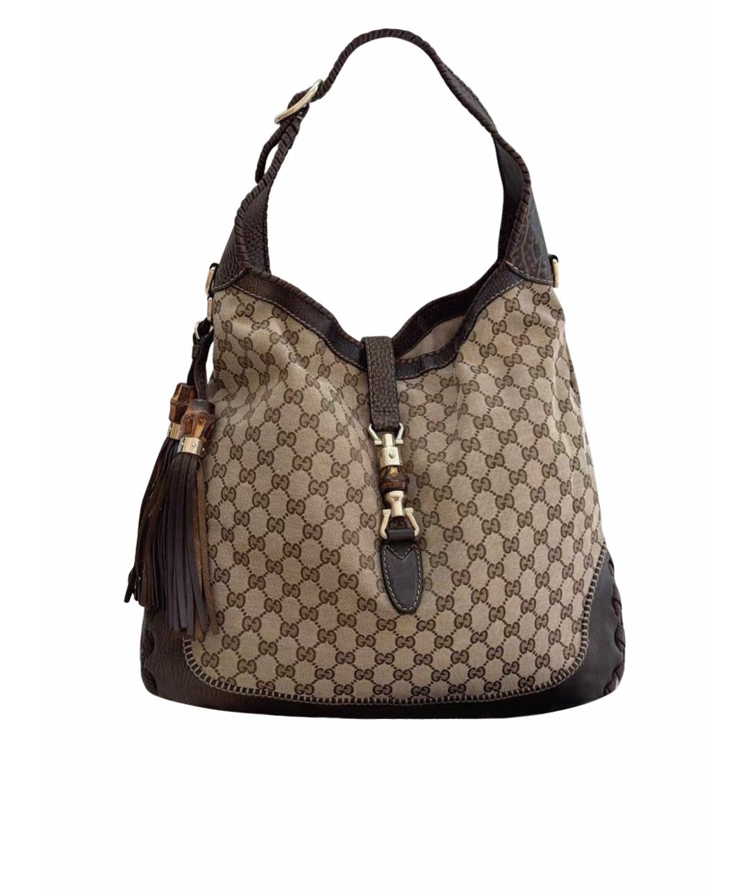 GUCCI Коричневая кожаная сумка тоут, фото 9