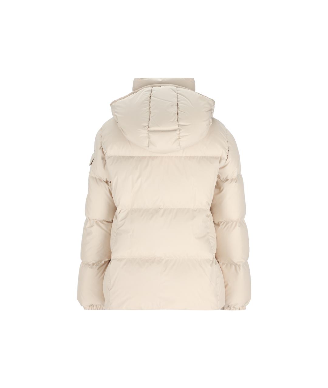 MONCLER Бежевый полиамидовый пуховик, фото 2