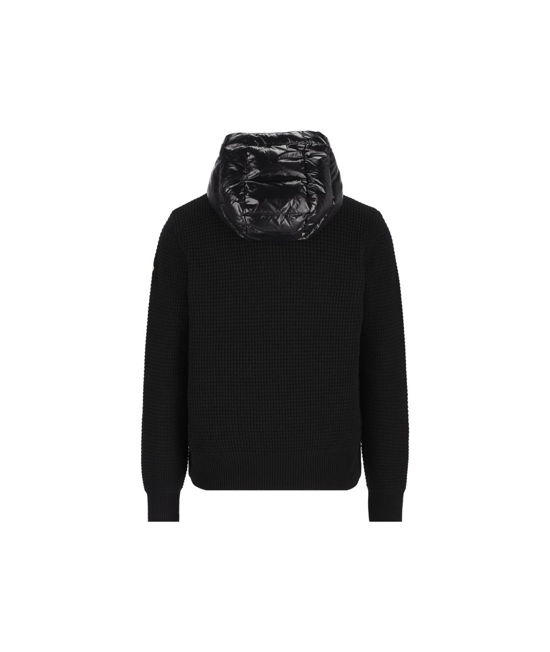 MONCLER Черный шерстяной кардиган, фото 2