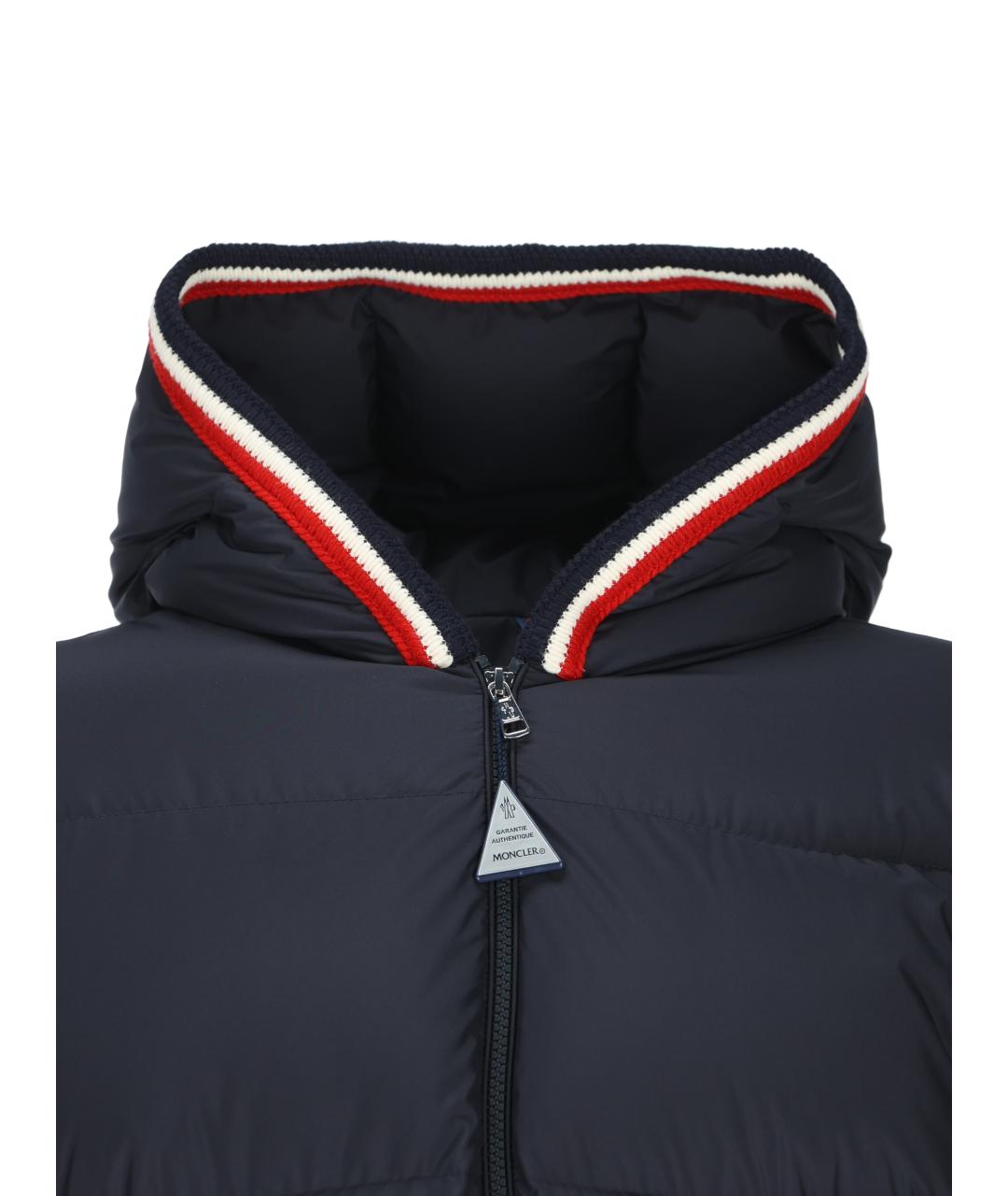 MONCLER Темно-синий полиэстеровый пуховик, фото 3