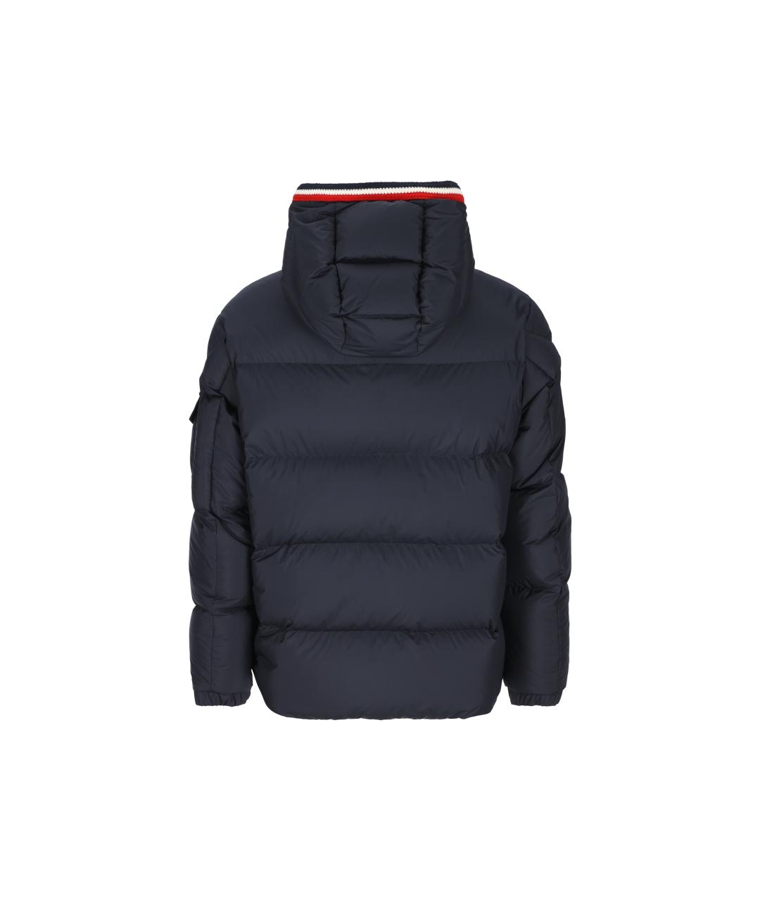MONCLER Темно-синий полиэстеровый пуховик, фото 2
