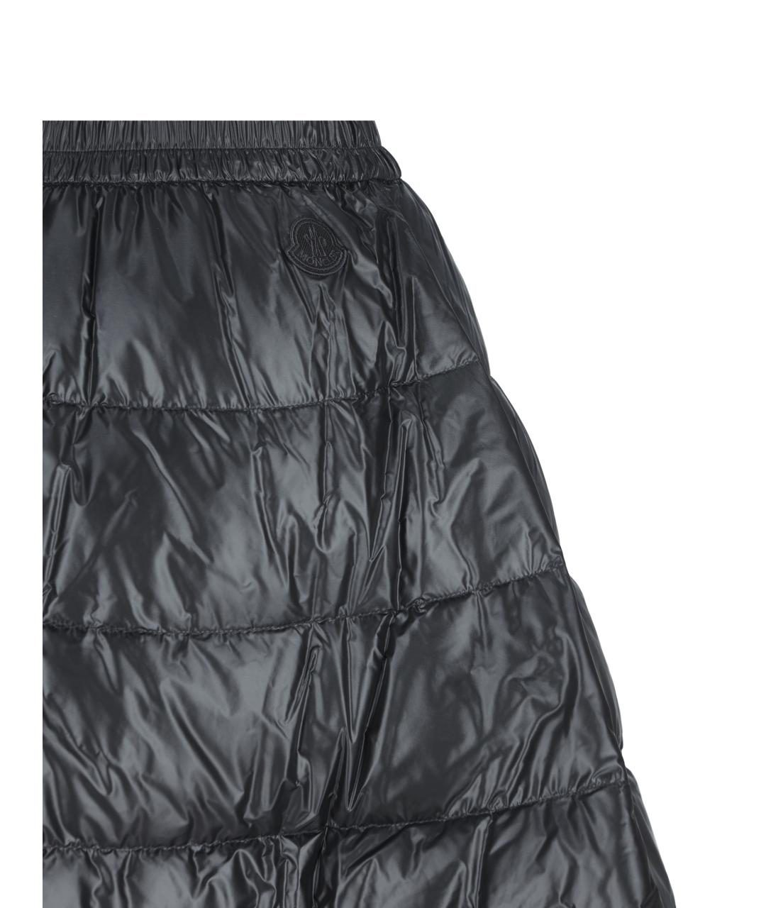 MONCLER Черная полиамидовая юбка миди, фото 3