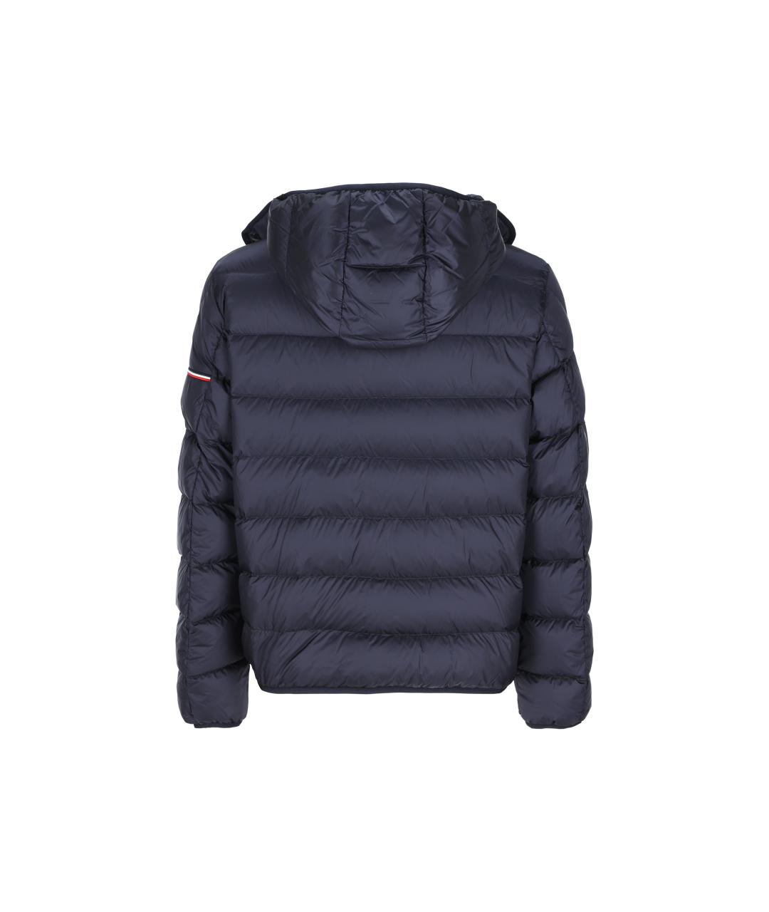MONCLER Темно-синий синтетический пуховик, фото 2