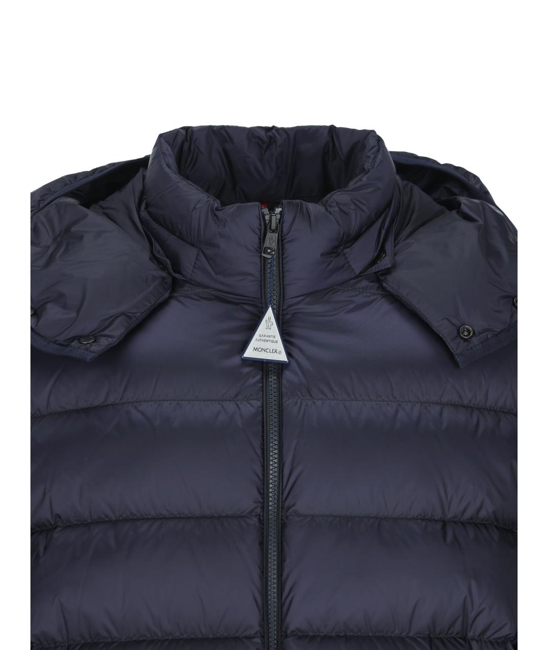 MONCLER Темно-синий синтетический пуховик, фото 3