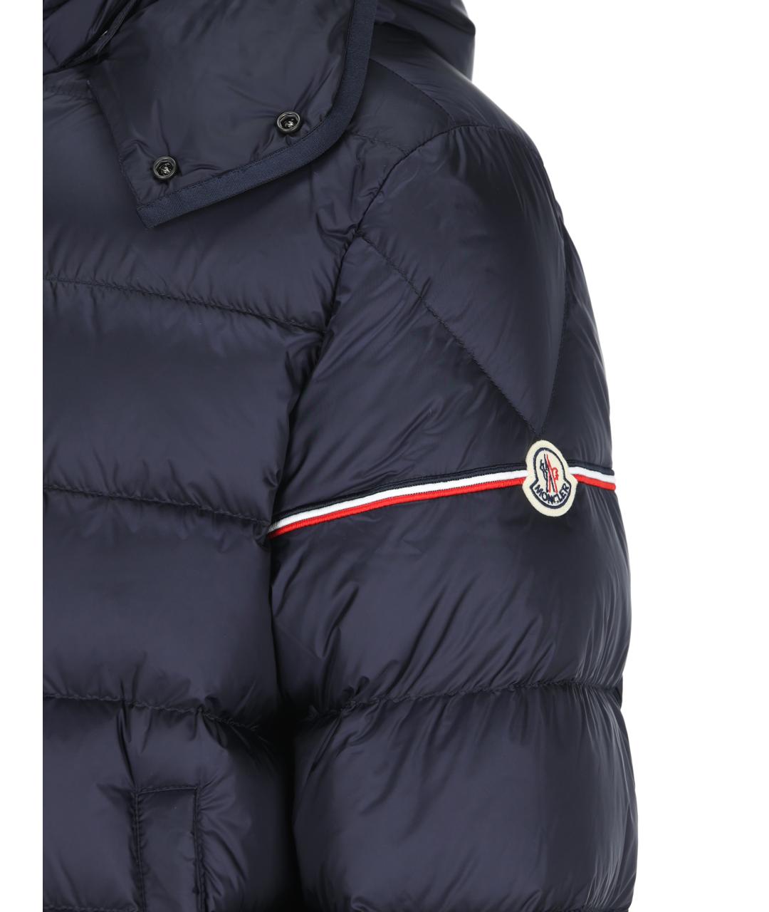 MONCLER Темно-синий синтетический пуховик, фото 4