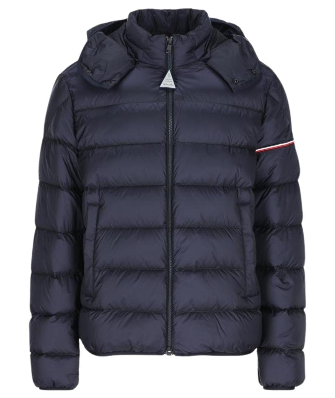 MONCLER Темно-синий синтетический пуховик, фото 1