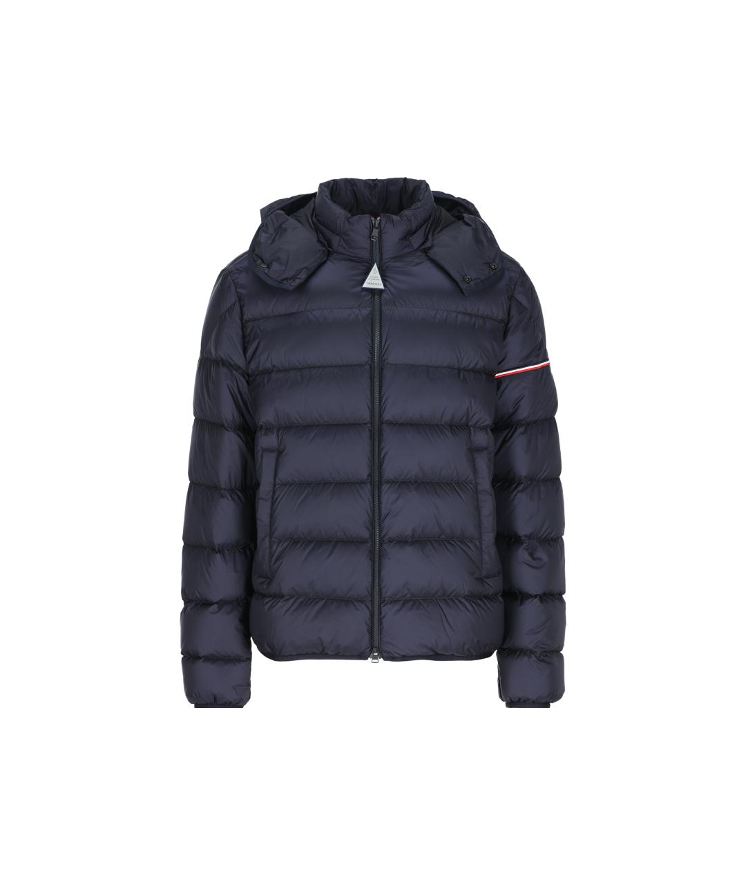 MONCLER Темно-синий синтетический пуховик, фото 5