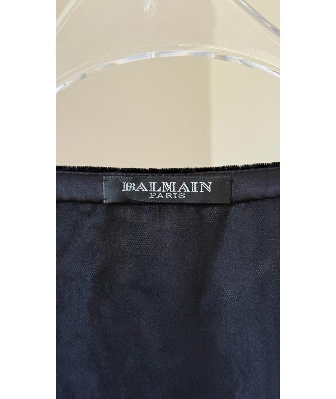 BALMAIN Черная замшевая футболка, фото 6