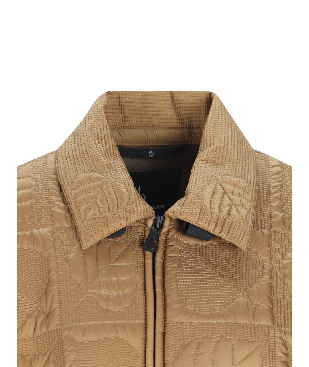MONCLER GRENOBLE Бежевая полиэстеровая куртка, фото 4