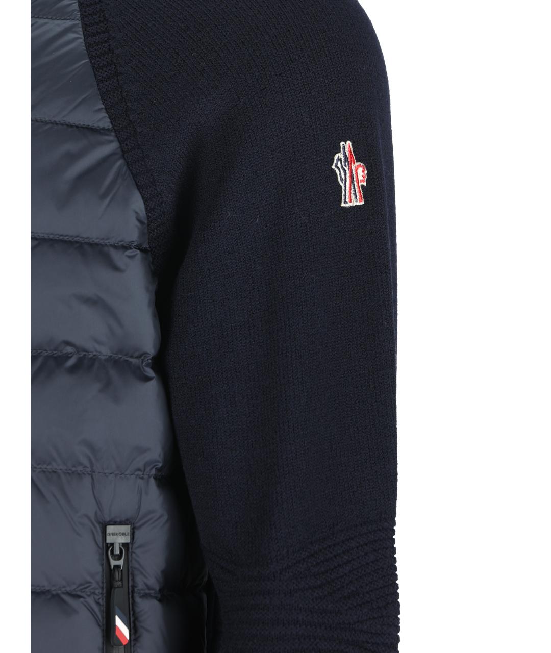 MONCLER GRENOBLE Синий шерстяной кардиган, фото 4