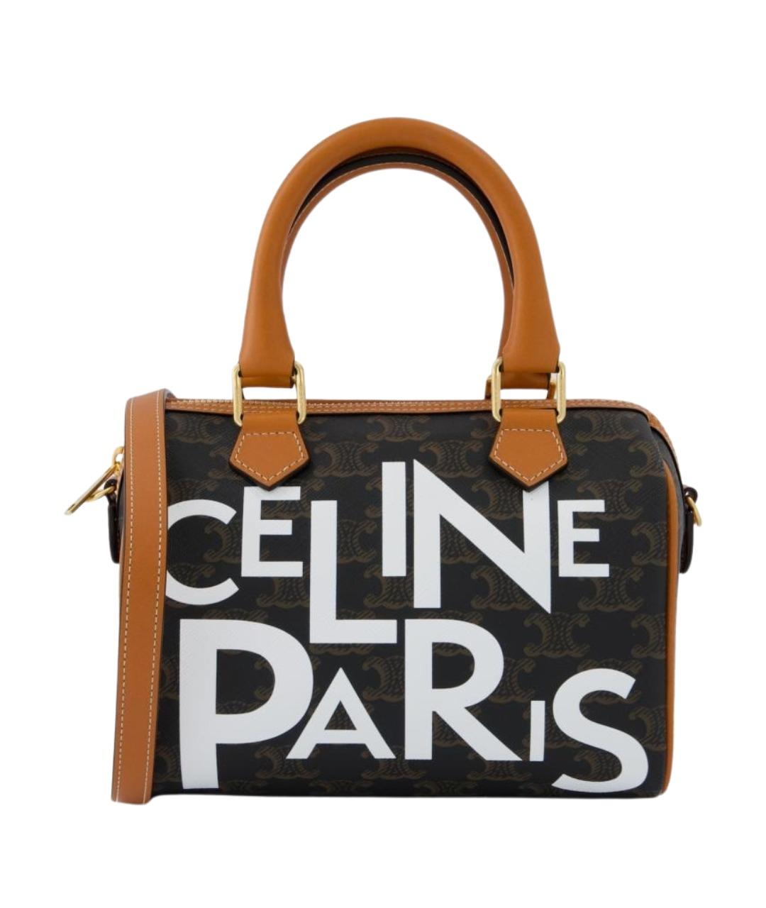 CELINE Коричневая сумка тоут из канвы, фото 1