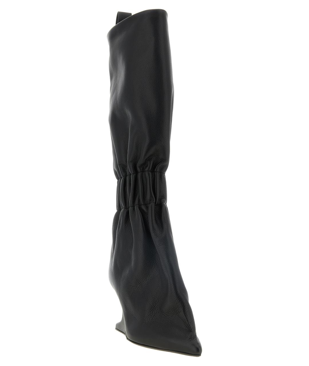 RICK OWENS Черные кожаные сапоги, фото 2