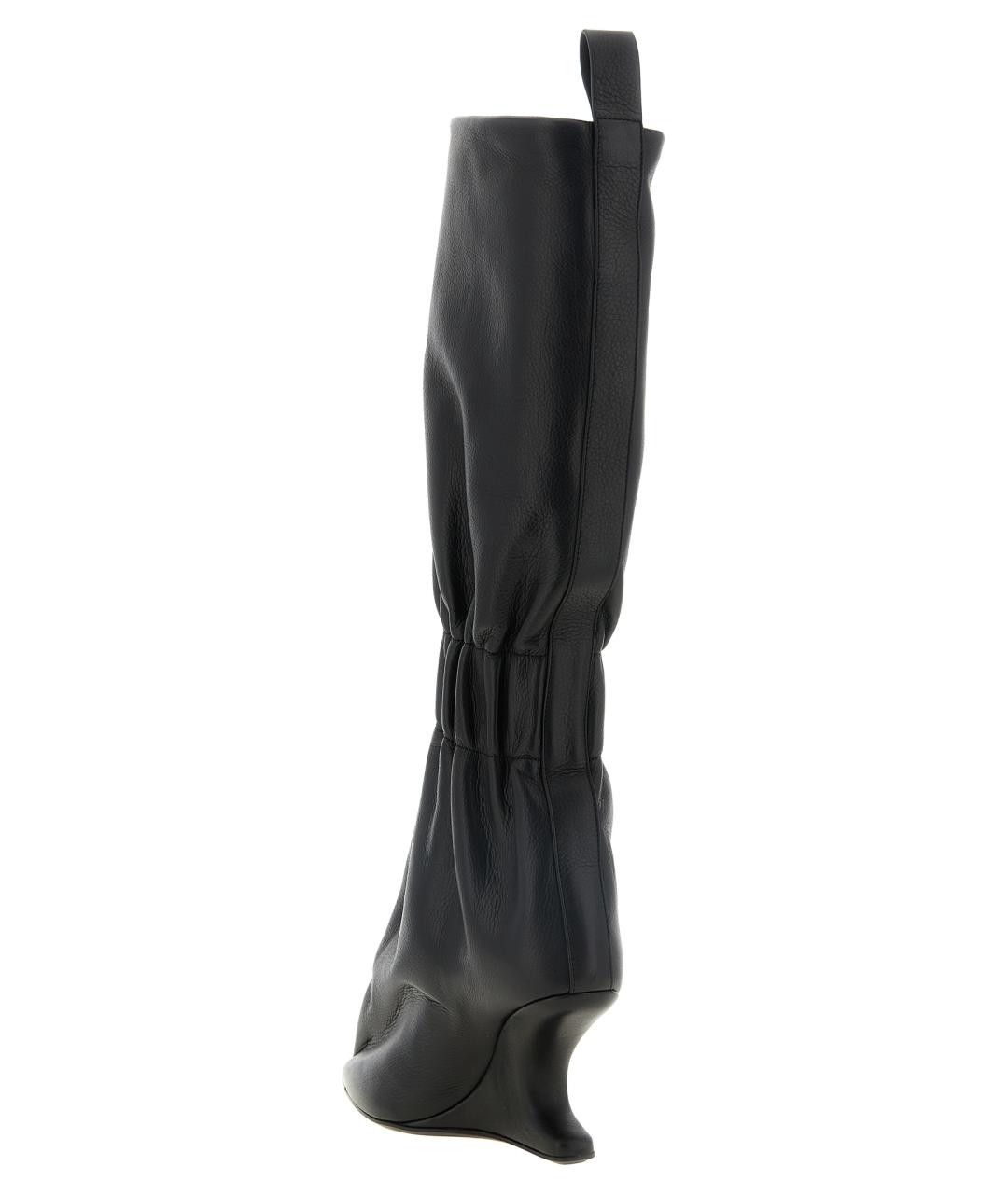 RICK OWENS Черные кожаные сапоги, фото 3