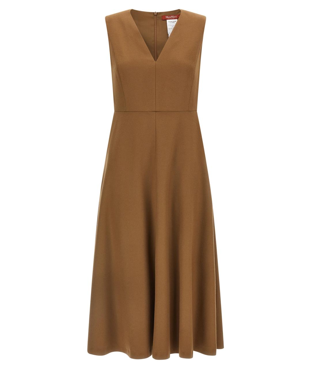 MAX MARA STUDIO Коричневое шерстяное платье, фото 1