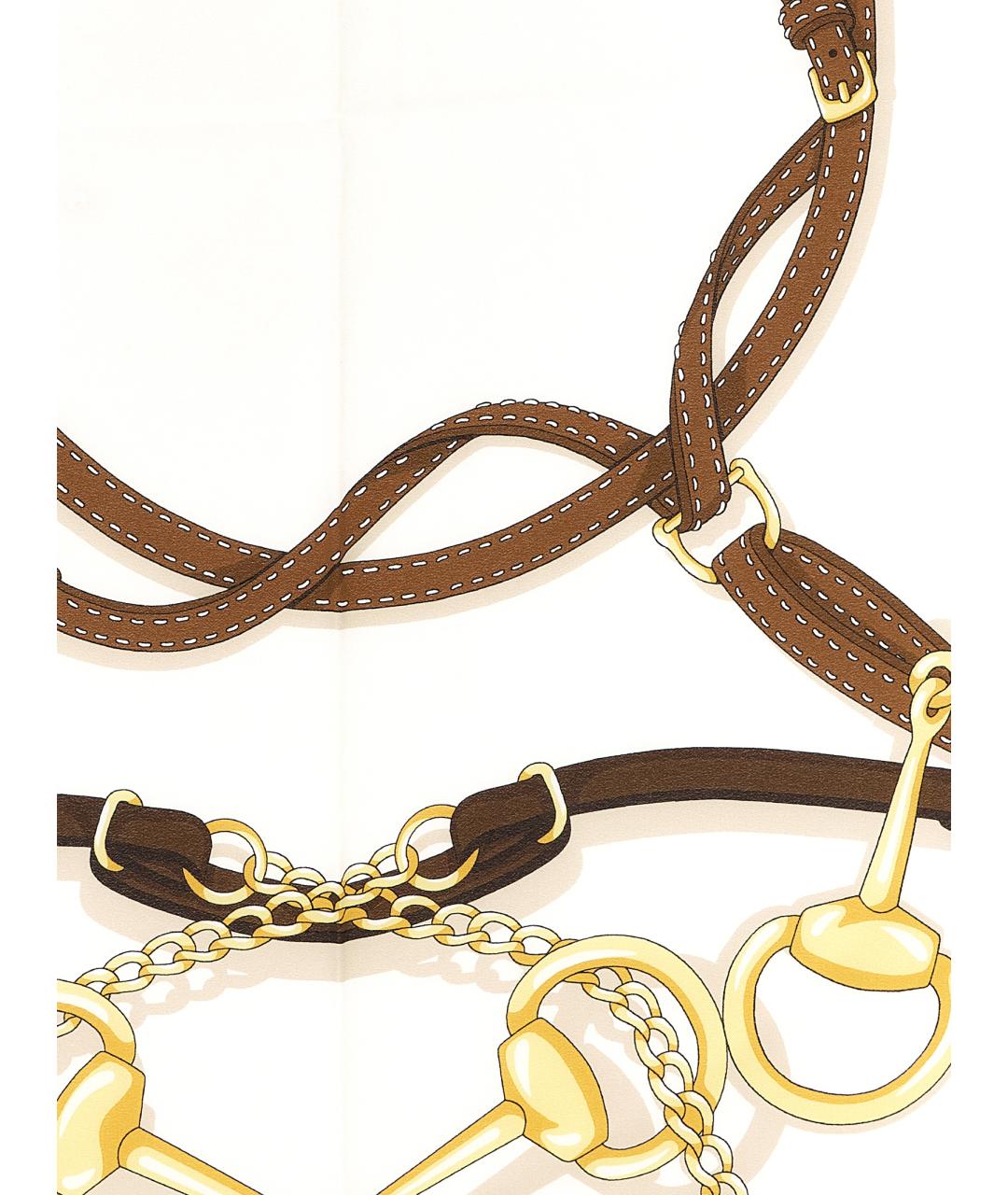 GUCCI Бежевый шелковый платок, фото 3