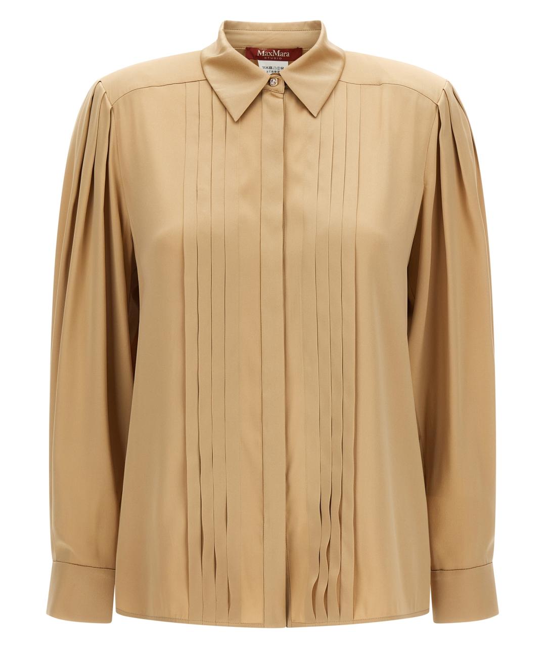 MAX MARA STUDIO Бежевая шелковая блузы, фото 1