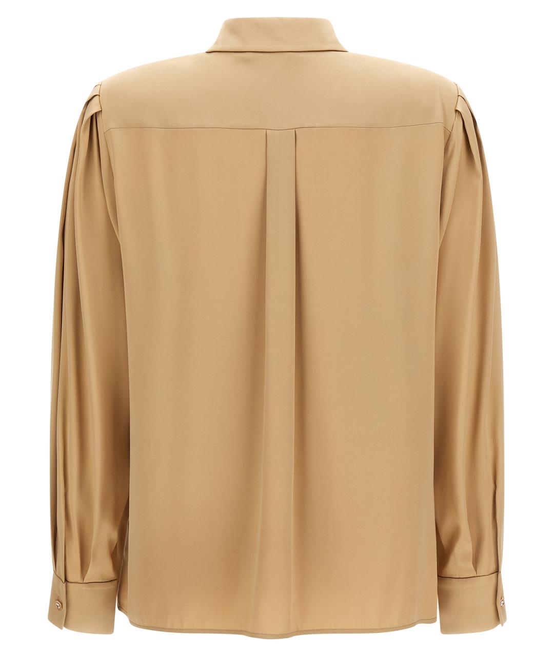 MAX MARA STUDIO Бежевая шелковая блузы, фото 2