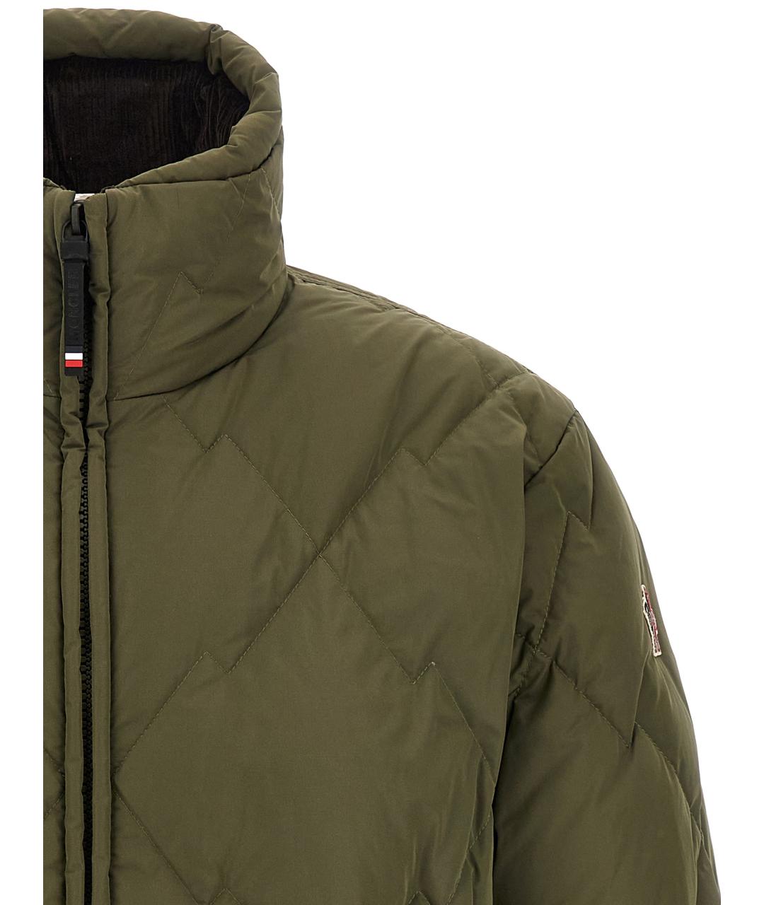 MONCLER GRENOBLE Зеленый хлопковый пуховик, фото 3