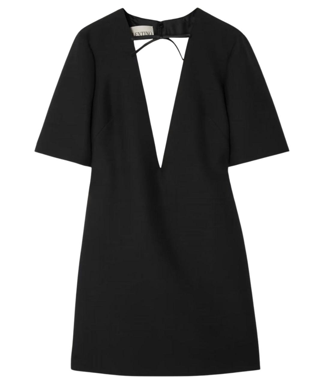 VALENTINO Черное шерстяное повседневное платье, фото 1
