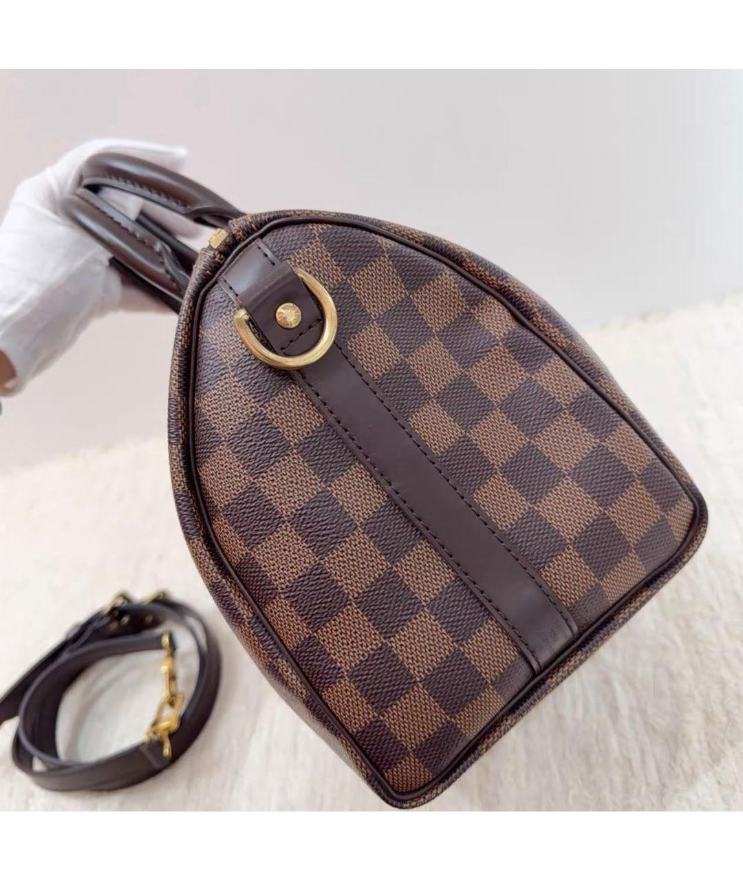 LOUIS VUITTON Коричневая кожаная сумка через плечо, фото 4
