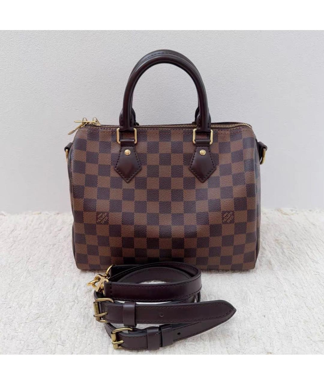 LOUIS VUITTON Коричневая кожаная сумка через плечо, фото 9
