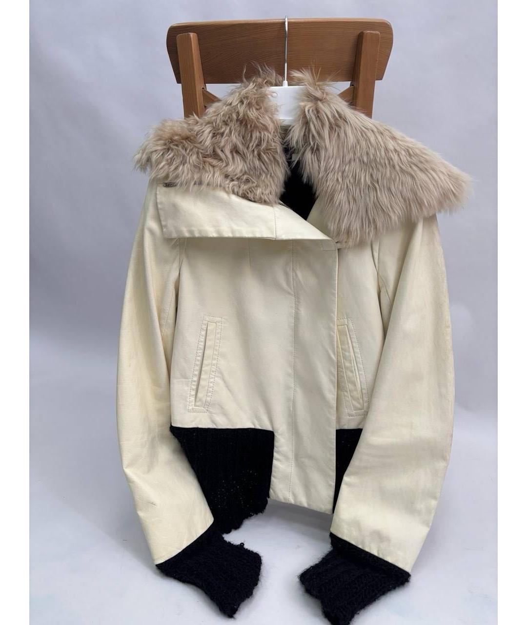 ANN DEMEULEMEESTER Бежевая кожаная куртка, фото 7