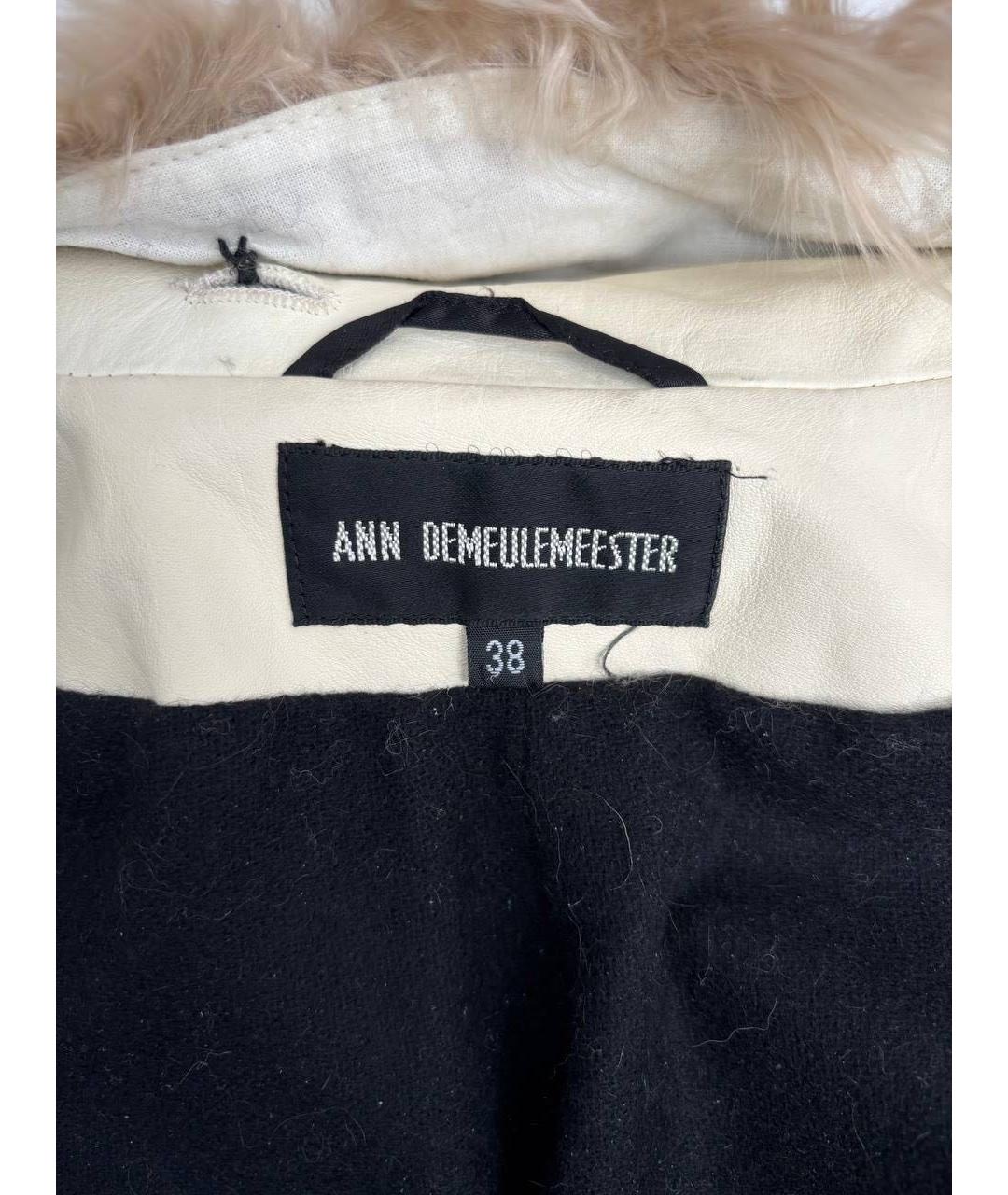 ANN DEMEULEMEESTER Бежевая кожаная куртка, фото 3