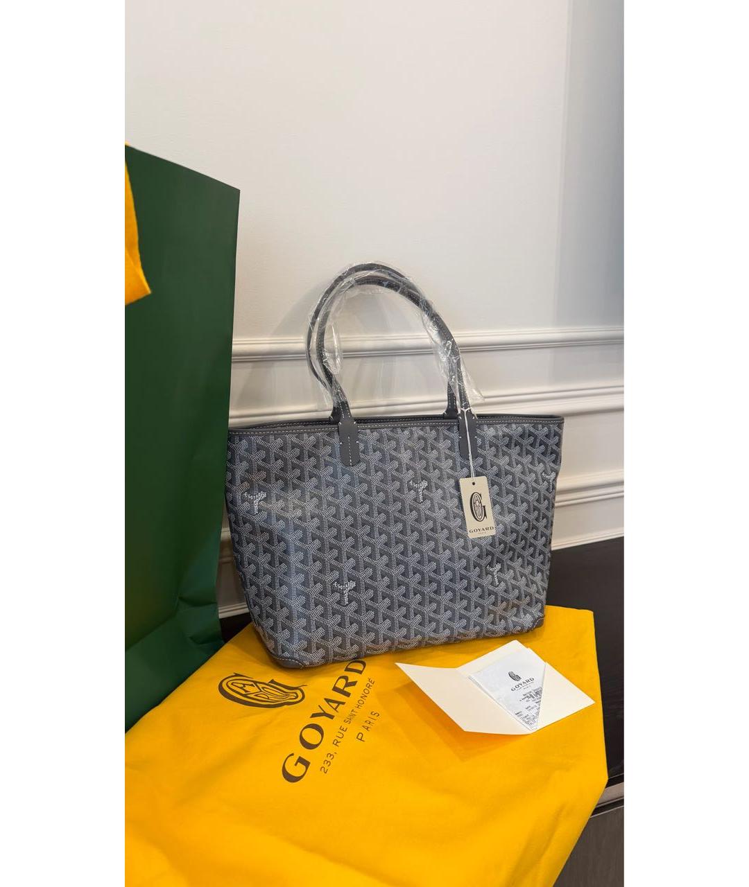 GOYARD Серая сумка тоут из канвы, фото 2