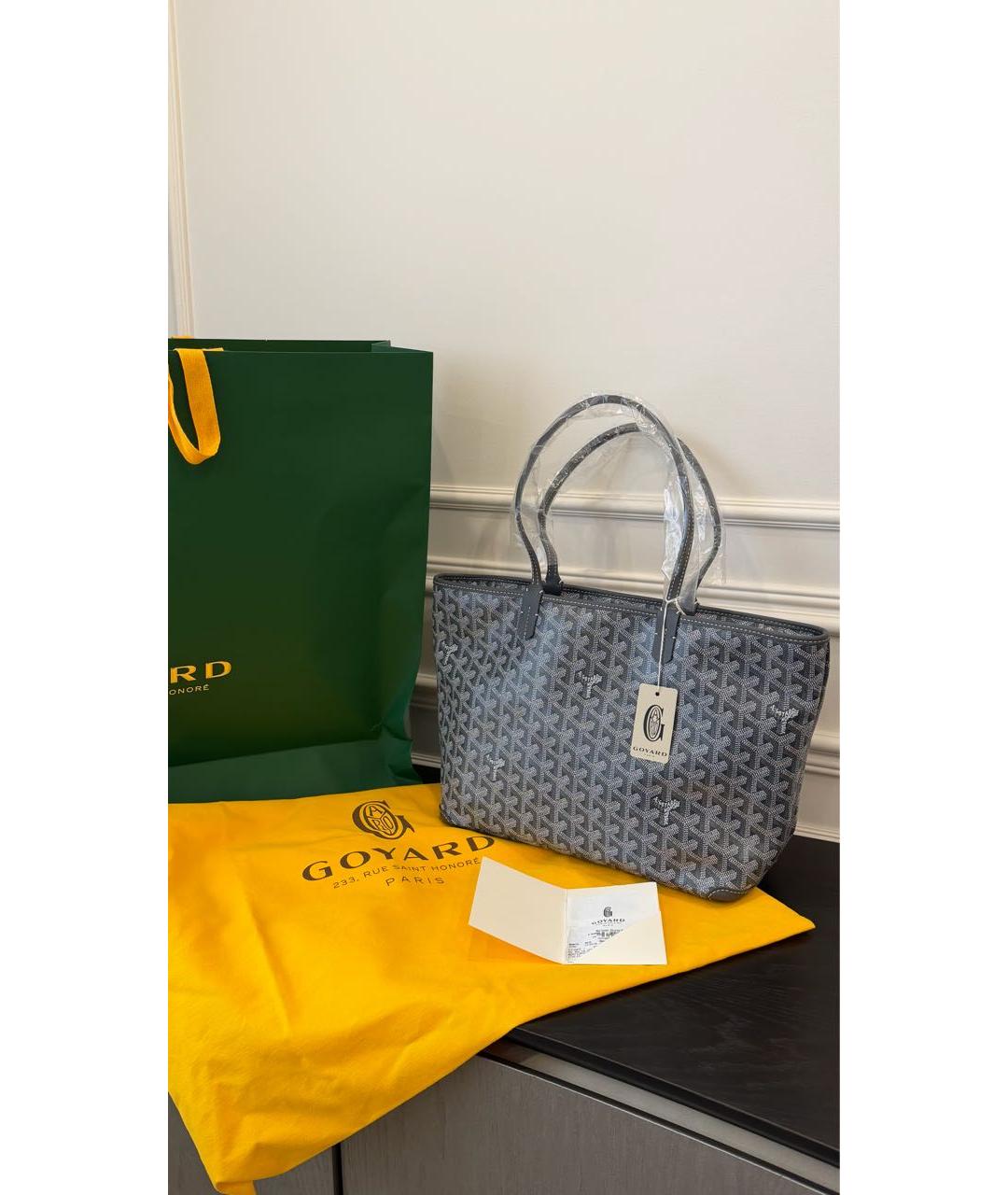 GOYARD Серая сумка тоут из канвы, фото 8