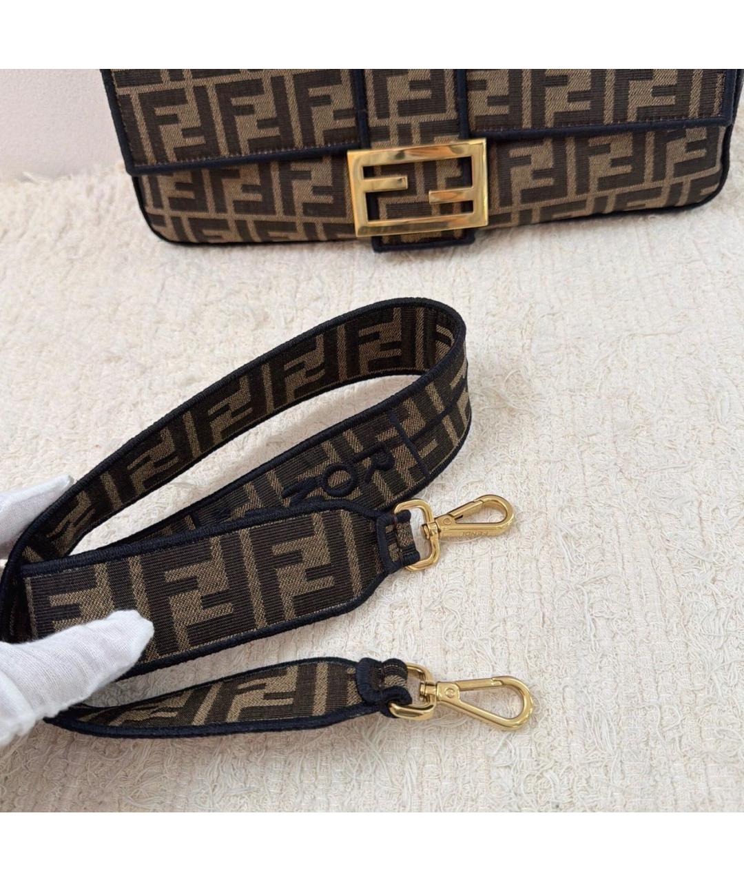 FENDI Коричневая тканевая сумка через плечо, фото 2