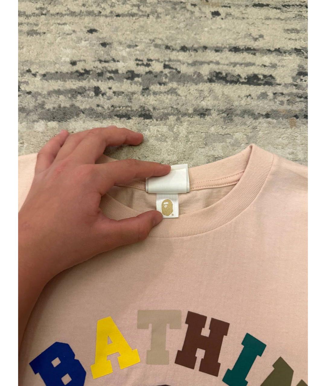 BAPE Коралловая хлопковая футболка, фото 5