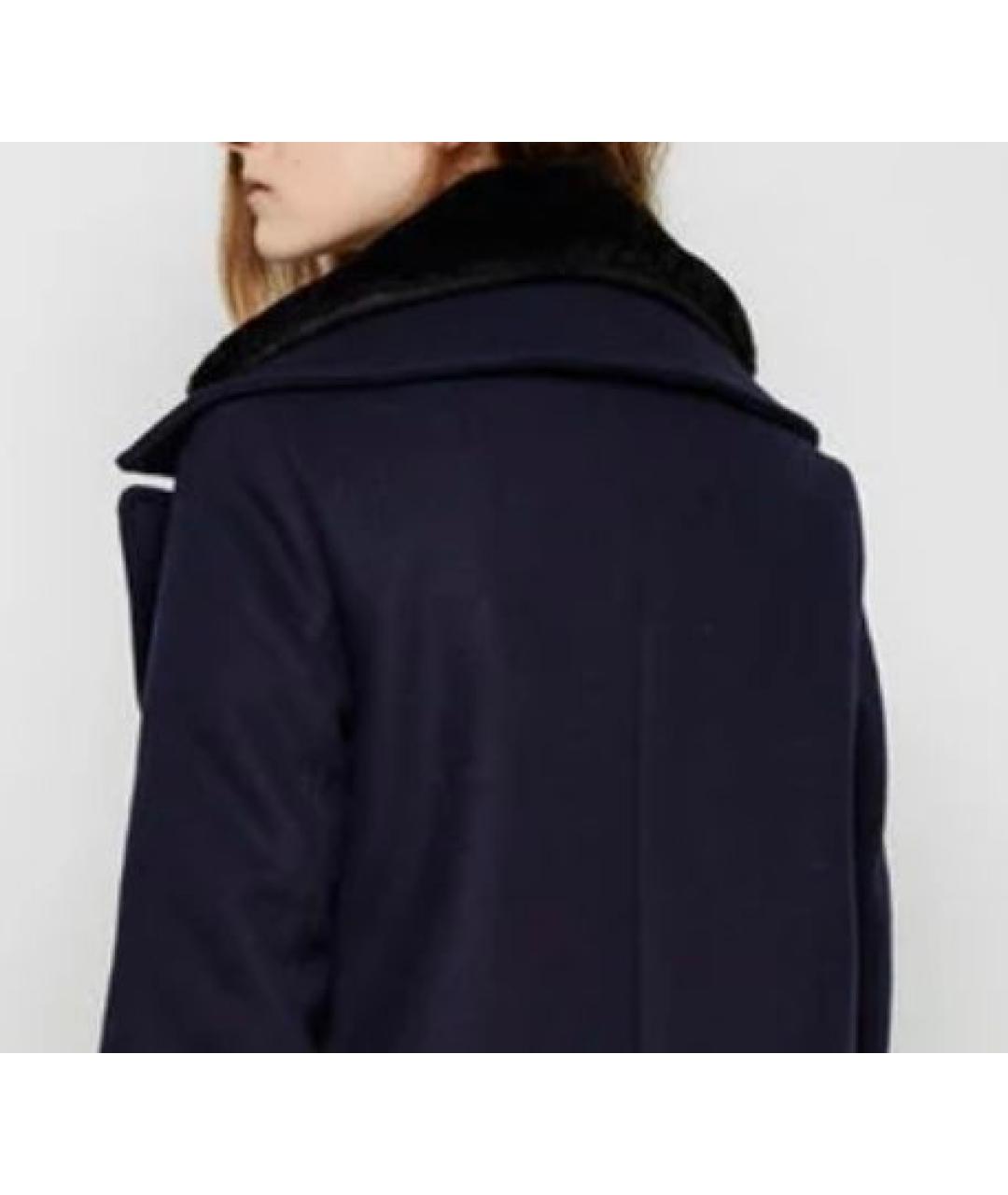 ACNE STUDIOS Темно-синее шерстяное пальто, фото 3