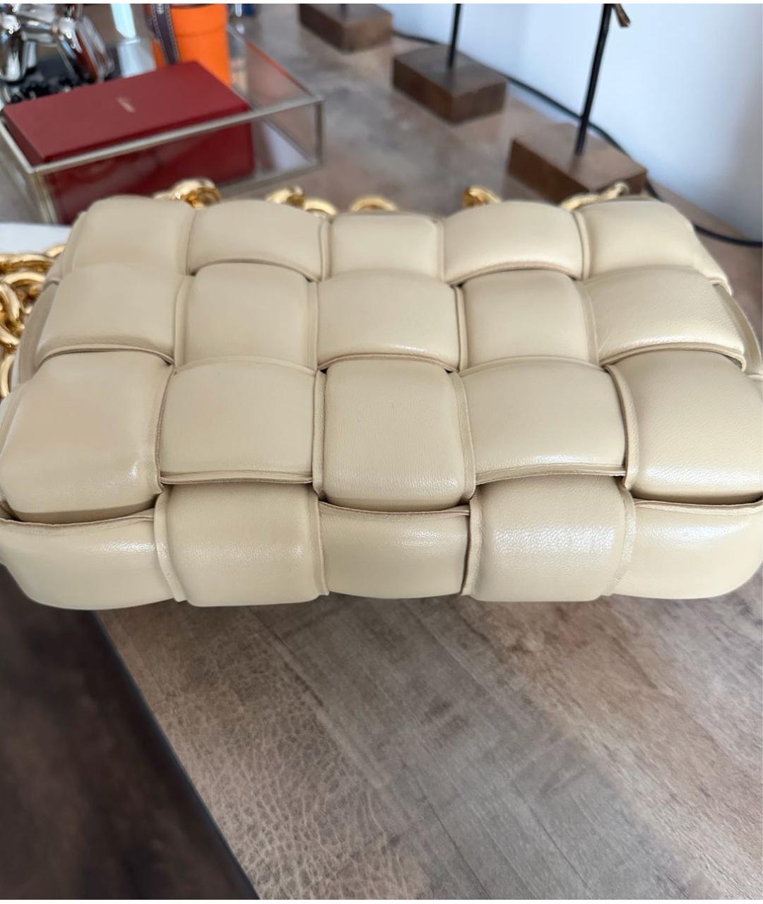 BOTTEGA VENETA Бежевая кожаная сумка через плечо, фото 3