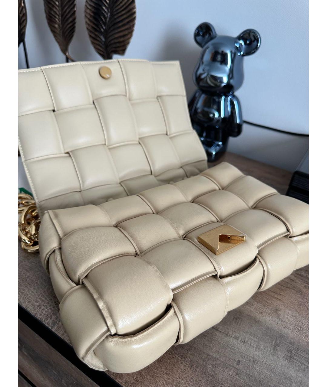 BOTTEGA VENETA Бежевая кожаная сумка через плечо, фото 2