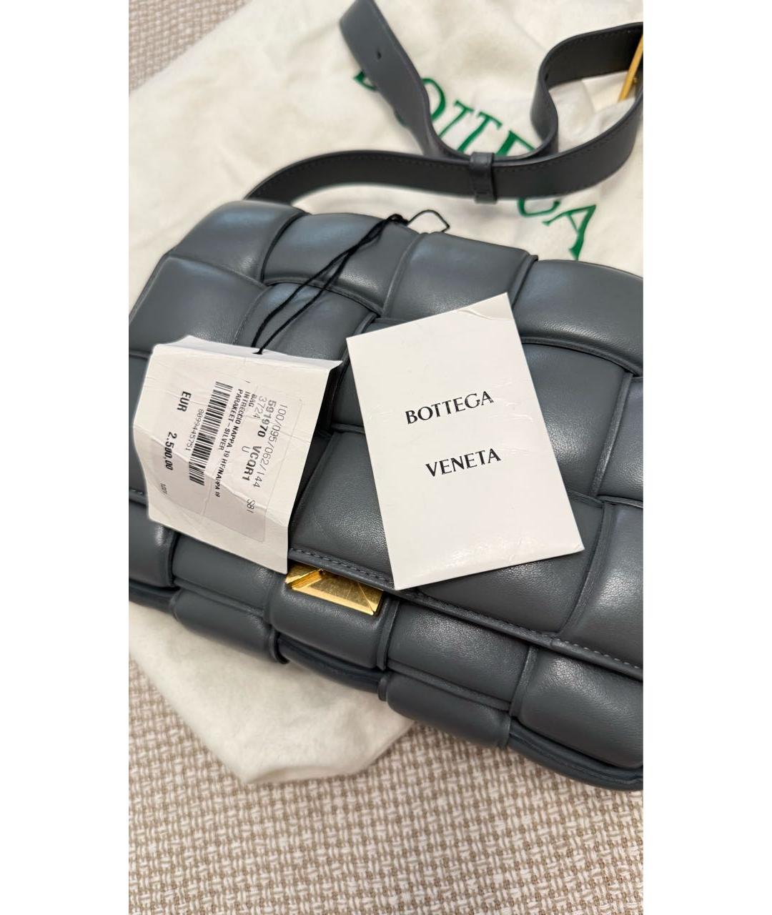 BOTTEGA VENETA Серая кожаная сумка через плечо, фото 2