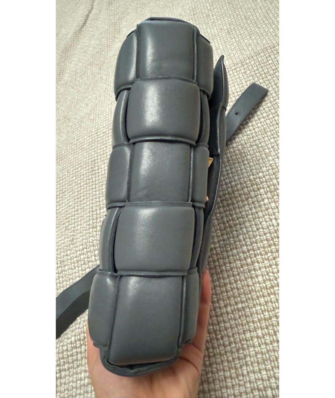 BOTTEGA VENETA Серая кожаная сумка через плечо, фото 4