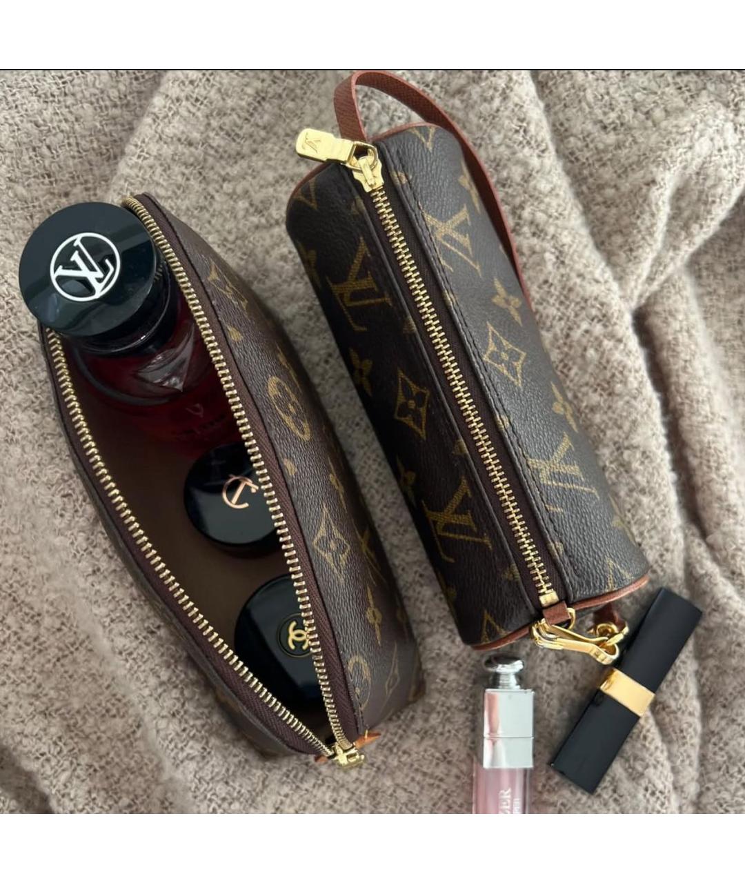 LOUIS VUITTON Коричневая косметичка, фото 7