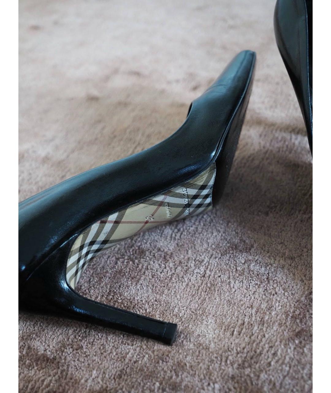 BURBERRY Черные кожаные туфли, фото 5