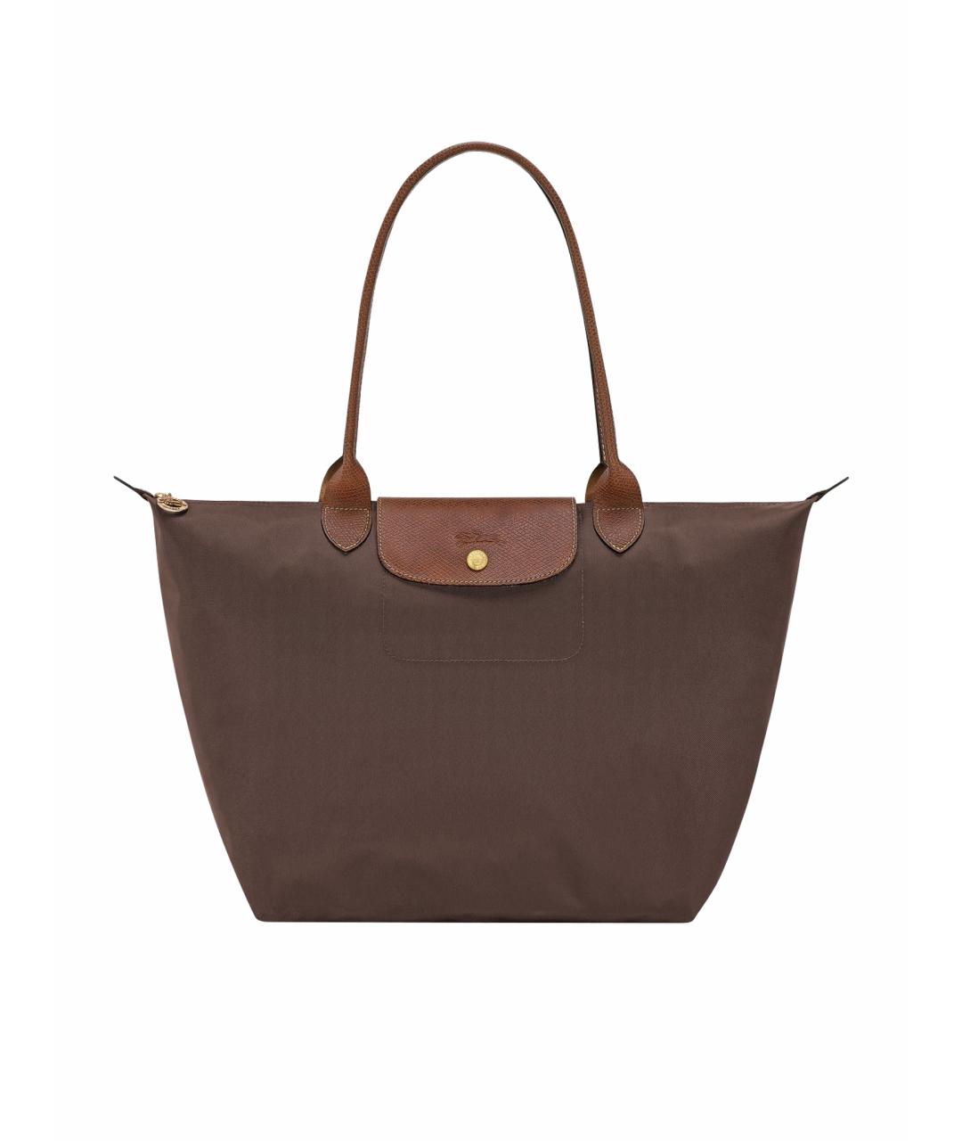 LONGCHAMP Коричневая кожаная сумка тоут, фото 1