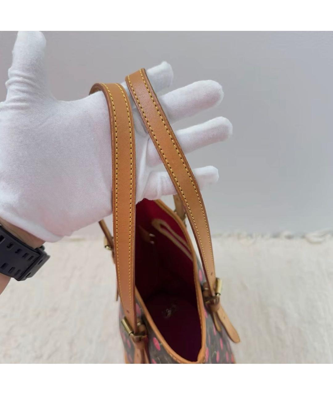 LOUIS VUITTON Красная кожаная сумка с короткими ручками, фото 2