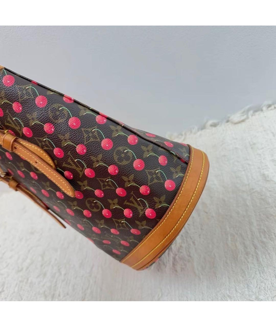 LOUIS VUITTON Красная кожаная сумка с короткими ручками, фото 5