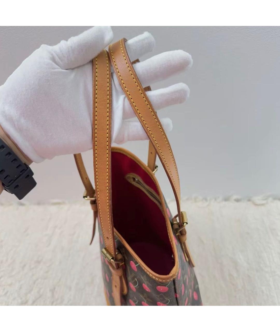 LOUIS VUITTON Красная кожаная сумка с короткими ручками, фото 4