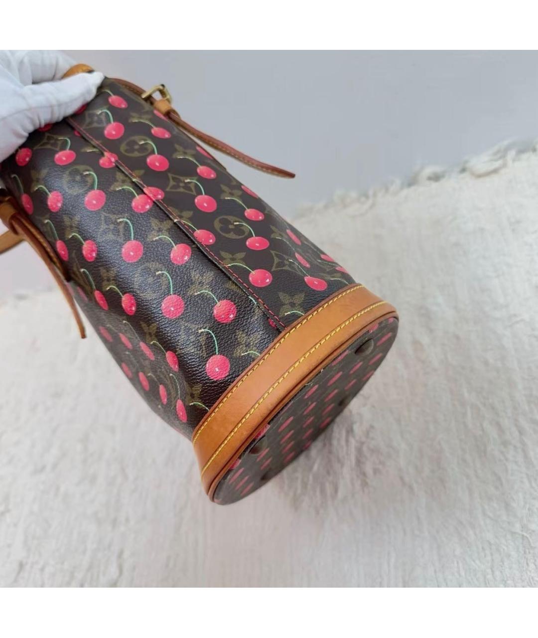 LOUIS VUITTON Красная кожаная сумка с короткими ручками, фото 7